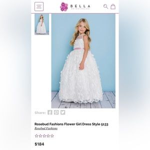 Stunning ROSEBUD Bella Bridesmaid Flower Girl Dress for 18 month old! Worn once!